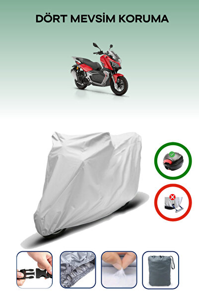 Breen Gray Rear Bag Compatible Rks Reale 125X Compatible Motorcycle Tarpaulin...