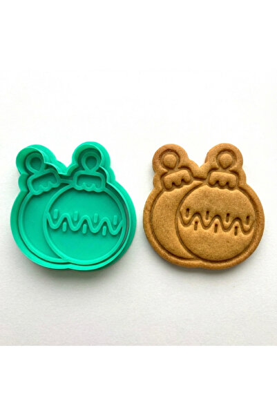 Craftelle Double Christmas Ball Cookie Mold and Stamp Set |   New Year Tree Ornament |   Sugar, Clay Dough