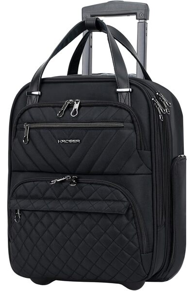 KROSER حقيبة سفر متعددة الوظائف تُحمل تحت المقعد، خفيفة الوزن، مقاس 16 بوصة، مناسبة للرحلات الليلية.