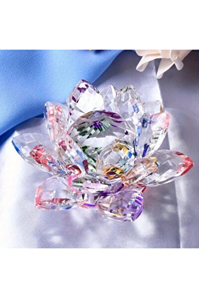 Choice تمثال زهرة اللوتس الكريستالي متعدد الألوان لتزيين المنزل والزفاف، مجمو...