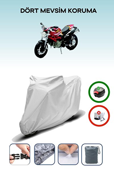 Breen Gray Rear Bag Compatible with Ducati Monster 796 Compatible Motorcycle Tarpaulin Motor Cover