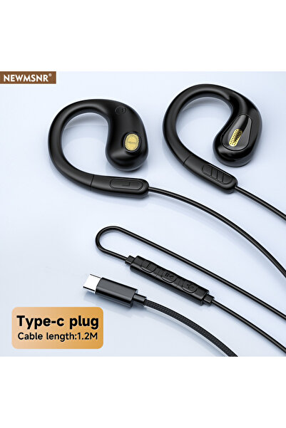 Choice سماعات أذن رياضية جديدة بمشبك، منفذ USB-C ومنفذ 3.5 ملم، تحكم سلكي، صوت محيطي 9D