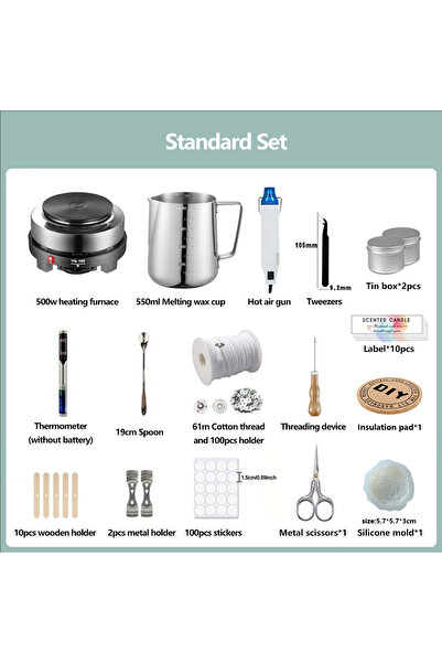 Choice Standard set US DIY Scented Candle Making Materials Tool Set, Wax Wick Pure Cotton Scented Candle Mo