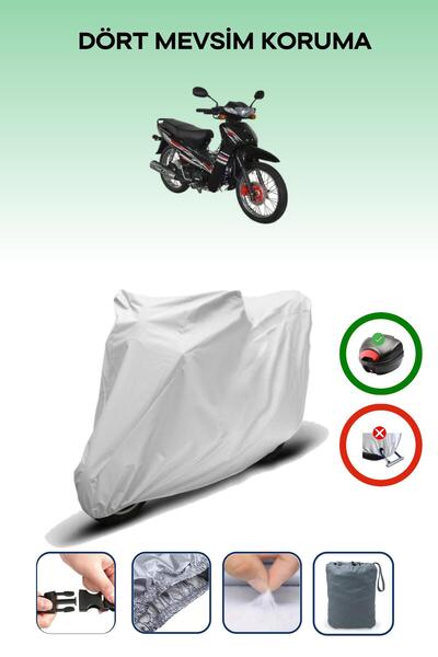 Breen Gray Rear Bag Compatible with Yuki Yk100-7 Pasha Compatible Motorcycle Tarpaulin Motor Cover