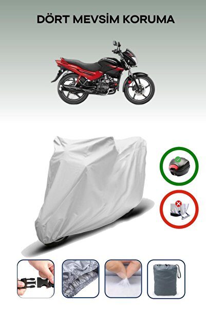 Breen Gray Rear Bag Compatible Hero Glamour Compatible Motorcycle Tarpaulin Motor Cover