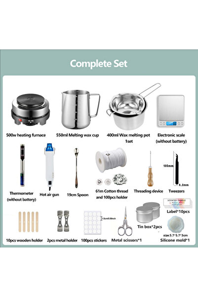 Choice Complete set US DIY Scented Candle Making Materials Tool Set, Wax Wick Pure Cotton Scented Candle Mo