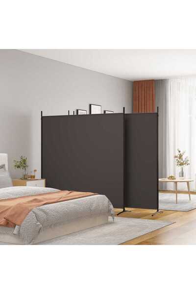 vidaxl فاصل غرفة بني اللون مكون من 4 ألواح، مقاس 698 × 180 سم، مصنوع من القماش