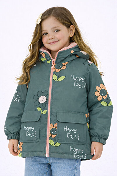 Mıss Crıspy Exclusive MISS 330-12-25 Kız Çocuk Çiçek Desenli İçi Kürklü Kapüş...