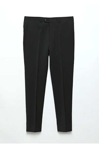 Ramsey Black Plain Fabric Classic 100% Wool Pants
