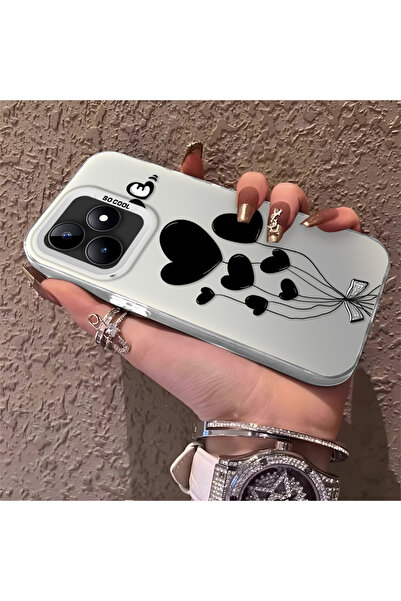 ucuc جراب هاتف من السيليكون المحمي بنمط بالون القلب المتوافق مع هاتف Realme C53