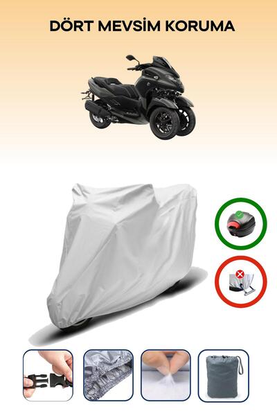 Breen Gray Rear Bag Compatible Yamaha Tricity 300 Compatible Motorcycle Tarpa...