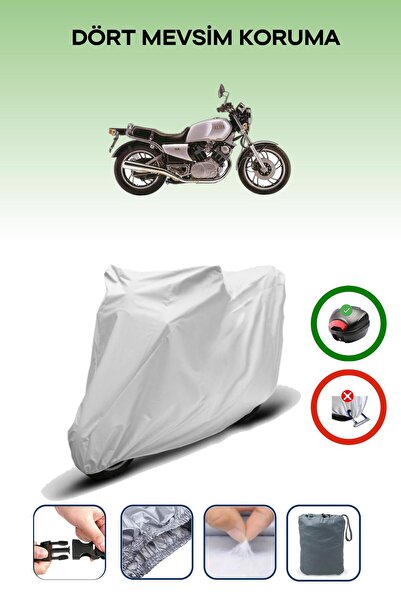Breen Gray Rear Bag Compatible Yamaha Xv1000 Compatible Motorcycle Tarpaulin ...