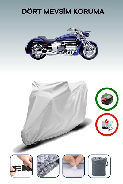 Breen حقيبة خلفية رمادية متوافقة مع غطاء محرك الدراجة النارية هوندا فالكيري رون المتوافق مع الدراجات النارية