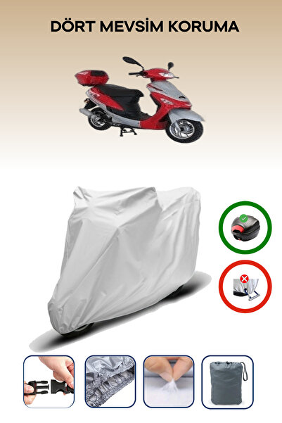 Breen Gray Tail Bag Compatible Mondial 50 Tt Compatible Motorcycle Tarpaulin ...