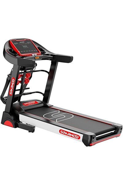 Sparnod Fitness جهاز المشي متعدد الوظائف STH-4400، بقوة قصوى 5 حصان، وخاصية الميل التلقائي، وسرعة قصوى 14 كم/ساعة، ومنفذ USB/بلوتوث، ووزن يصل إلى 120 كجم.