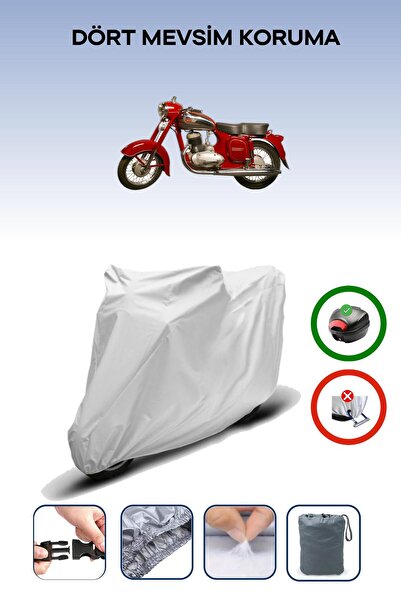 Breen Gray Rear Bag Compatible Jawa Cz 250 Compatible Motorcycle Tarpaulin Mo...
