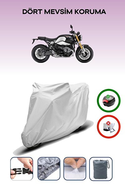 Breen حقيبة خلفية رمادية متوافقة مع غطاء محرك الدراجة النارية BMW R Nine T المتوافق مع الدراجات النارية