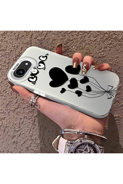 ucuc غطاء هاتف آيفون 16e متوافق مع نمط البالون القلبي، مصنوع من السيليكون الواقي