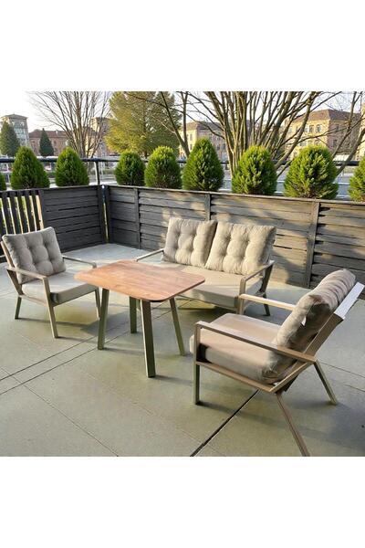 Sun Patio LİORA 2+1+1 DEMONTE BALKON BAHÇE TAKIMI 60X90 MASA