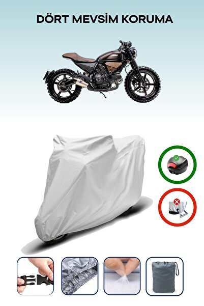 Breen Gray Rear Bag Compatible with Ducati Scrambler Sixty2 Compatible Motorc...