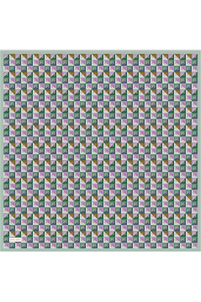 Pierre Cardin Water Green 90X90 Silk Crepe Satin Scarf