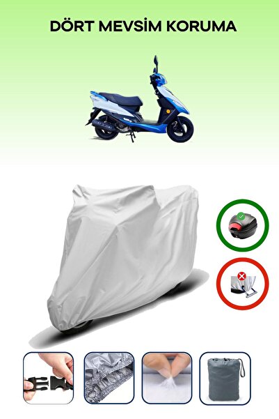 Breen Gray Rear Bag Compatible Apachi Alfa 50 Compatible Motorcycle Tarpaulin...