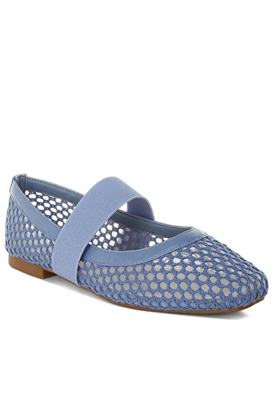 london Rag Women Mid-Foot Strap Ballerinas in Blue