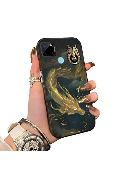 ucuc حافظة Realme C21Y/C25Y متوافقة مع الحافة السيليكونية الصلبة ذات الظهر ال...