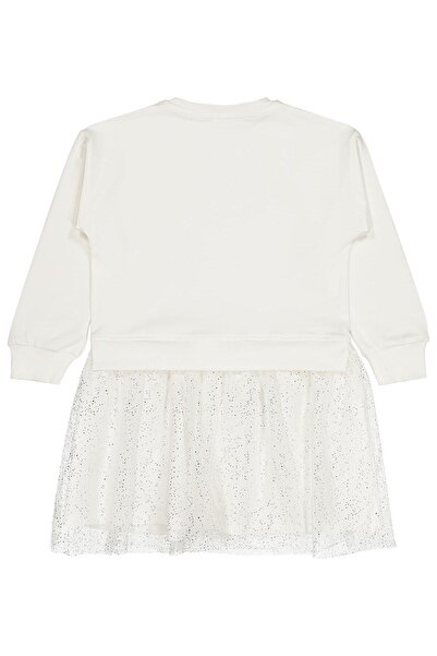 Civil Girls Fiyonk Baskılı 6-9 Yaş Elbise - Ekru 7-8 Yaş