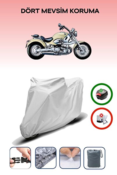 Breen Gray Rear Bag Compatible Bmw R 1200 C Compatible Motorcycle Tarpaulin M...