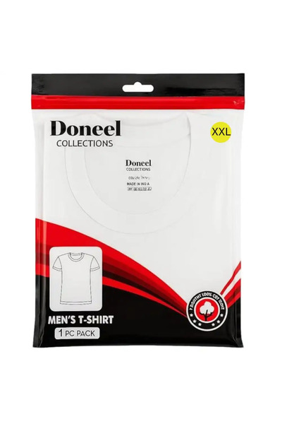 doneel Mens Slim Fit Short Sleeve White Innerwear Tshirt with Round Neck- XXL Size