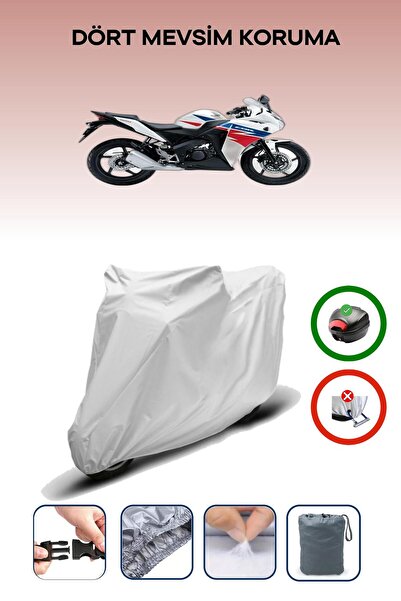 Breen Gray Rear Bag Compatible Honda Cbr 125 R Compatible Motorcycle Tarpauli...
