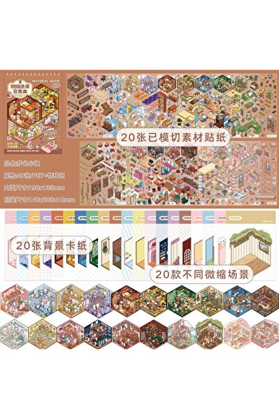 Choice D 40 قطعة 20 في 1 مجموعة ملصقات ثلاثية الأبعاد للمناظر الطبيعية، كتاب ...