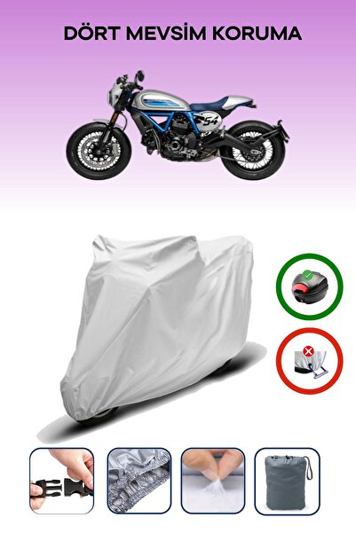 Breen Gray Rear Bag Compatible with Ducati Scrambler Café Racer Compatible Mo...