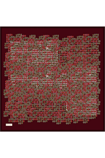 Pierre Cardin Бордовий 90X90 Шовковий креп-сатеневий шарф