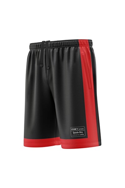 Freysport Siyah Kırmızı Günlük Şort