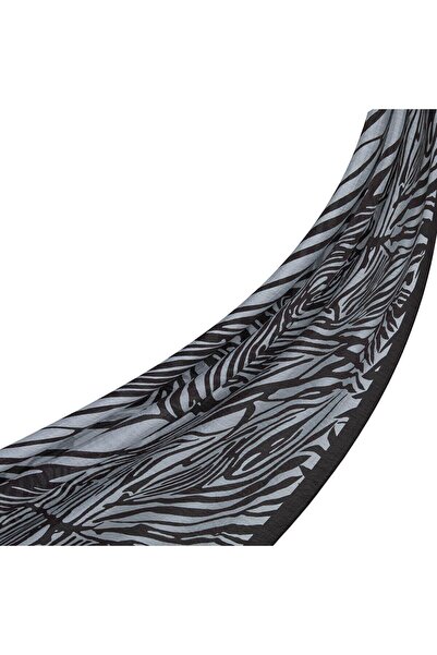 ipekevi زيبرا منقوش تين سوفت شال 02881 أسود - أبيض
