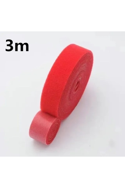 Choice منظم كابلات أحمر بطول 3 أمتار و5 أمتار مزود بشريط لاصق، وأربطة كابلات،...