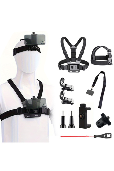 Choice حامل صدر أسود اللون لأجهزة iPhone 14-16 Pro Max - حامل كاميرا مقاوم لل...