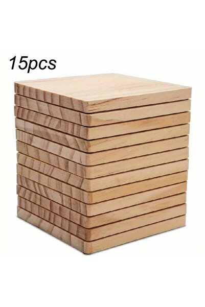 Choice1 مجموعة من 15 قطعة من قواعد الأكواب الخشبية المربعة من خشب الصنوبر، لو...