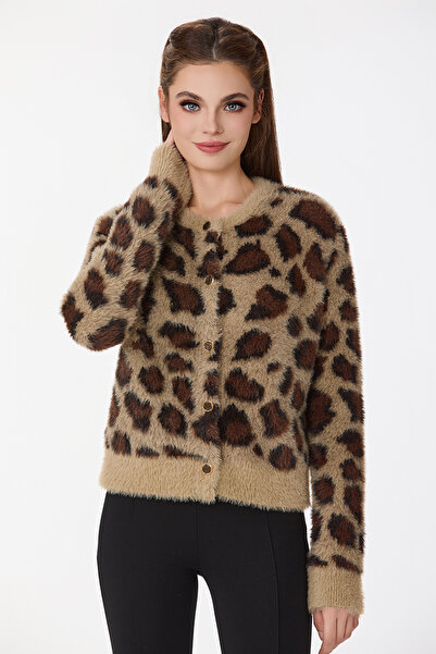 prando Leopard print fur jacket