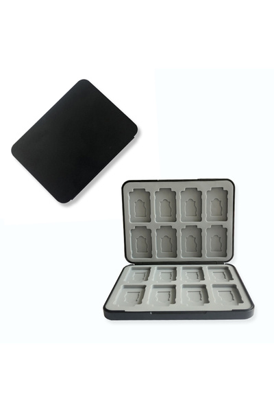 Choice black Suitable for Switch1/2 Game Card Storage Box, with 16 Game Card Slots and 16 Micro Sd Card Sto