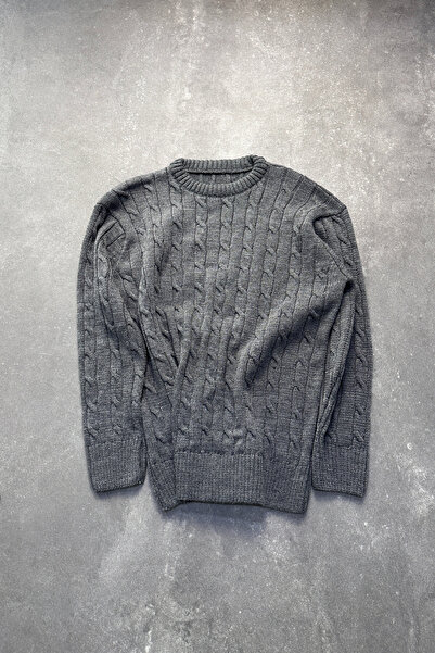 ROY501 Men's Crew Neck Sweater Winter Thick Knitwear Sweater Crew Neck Sweater Men