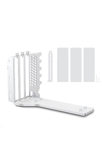 Choice حامل بطاقة رسومات عمودي عالمي PCIE 3.0 4.0 x16 أبيض أساسي، رافع لحافظة...