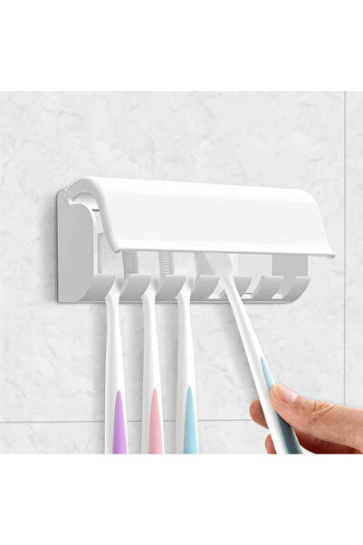 Choice 1pc Toothbrush Holder with Cover,Wall Mounted Toothbrush Storage Rack,6Slots Toothbrush Storage Orga