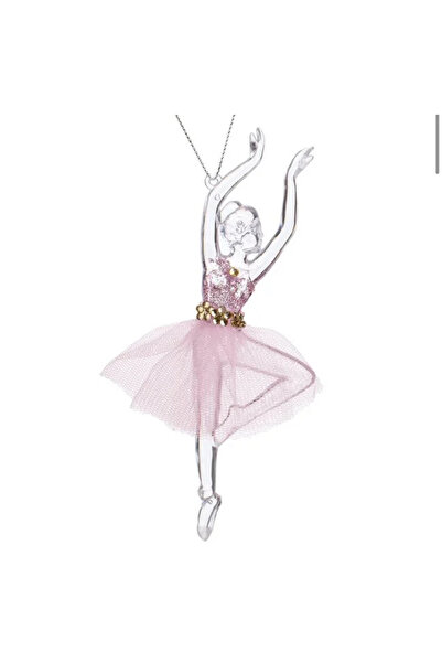 takı tutkum زينة شجرة عيد الميلاد على شكل فتاة راقصة الباليه بتنورة من التول الوردي الشفاف بمظهر زجاجي