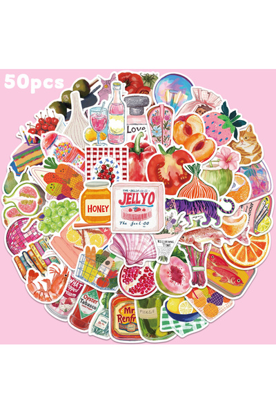 Choice 50 قطعة من ملصقات القصص الخيالية الوردية المائية، ملصقات كرتونية جمالية لأجهزة الكمبيوتر المحمول والغيتار وألواح التزلج.