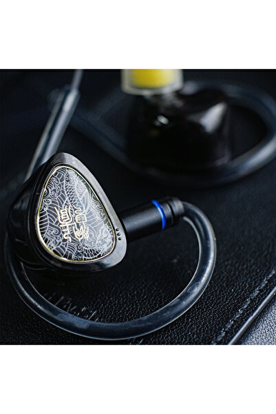 Choice سماعات أذن داخلية TangZu Waner 2 بمحرك ديناميكي، لون أسود، مزودة بميكر...