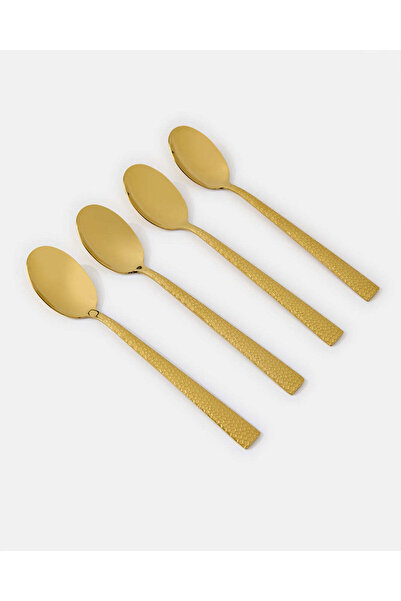 REDTAG Gold Dinner Spoon Hammered Finish Set (4 Piece)