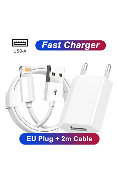 Choice EU Plug - 2m Cable EU Plug USB Fast Charger For iPhone 11 12 mini 13 14 Pro XS Max X XR 6 6S 7 8 14